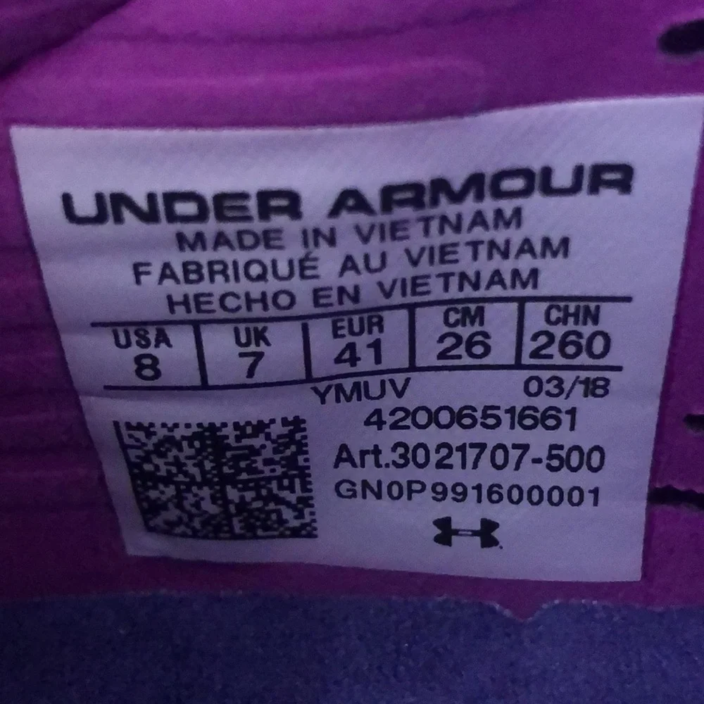 Under Armour Mens Curry 4 Low PE Purple Gold Unreleased Sample